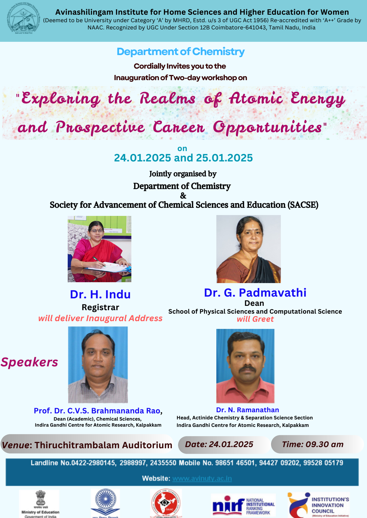 SACSE Flier from Avinasilingam Institute